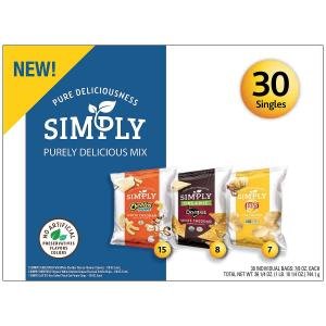 Frito-lay Simply Chips And Snacks Purely Delicious Variety Pack Mix (30 Ct.)
