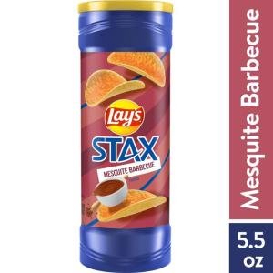 Lay's Stax Mesquite Barbecue Potato Chips, 5.5 oz Canister