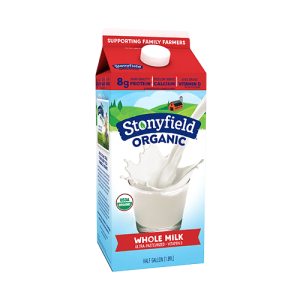Stoneyfield Organic Whole Milk 1/2 GALLON