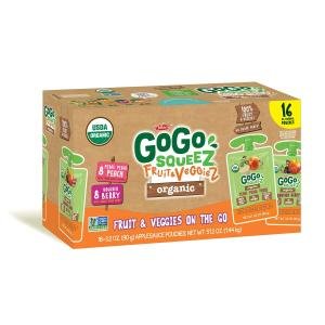 GoGo SqueeZ Fruit & Veggiez Organic Variety Pack (16 pk., 3.2 oz. ea.)
