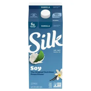 Silk Soy Milk, Vanilla, Dairy Free, Gluten Free, 64 FL OZ Half Gallon